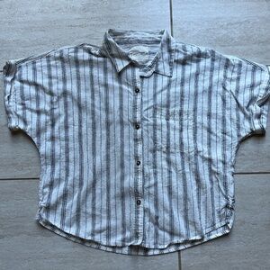Lucky Brand Black and White Striped Women’s M Shirt
